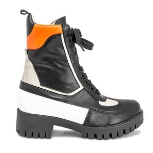 Women's Lace Up Multi-color Ankle Combat Boots